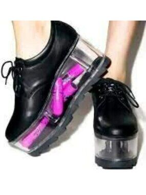 💥KILLER DESIGN💥YRU QLOUD CUSTOMIZABLE TRANSPARENT PLATFORM SHOES in BLACK
